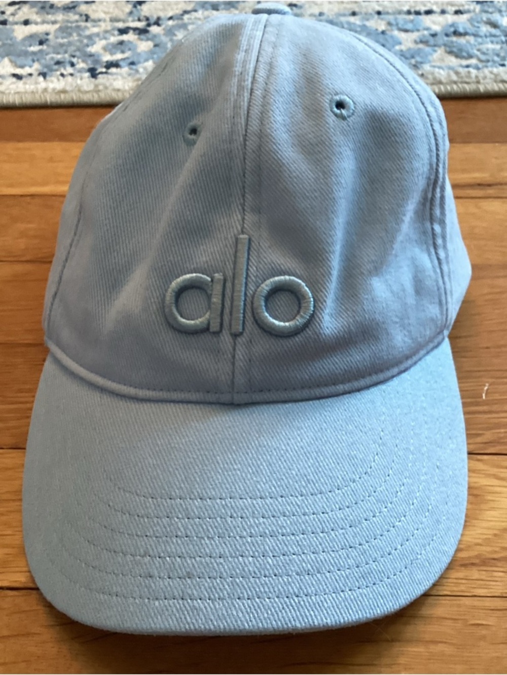 ALO Yoga Adult Pale Blue Embroidered Logo Cap